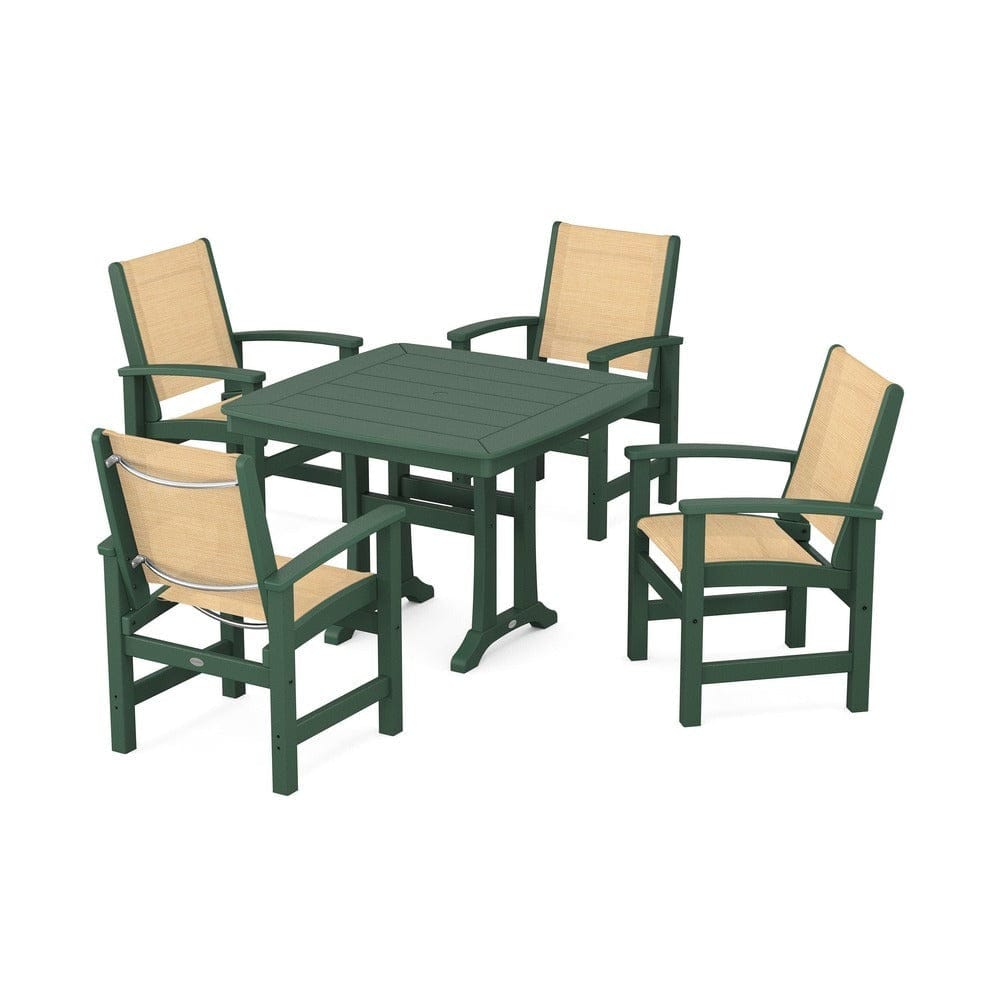POLYWOOD® - Coastal 5-Piece Dining Set with Trestle Legs - PWS966
