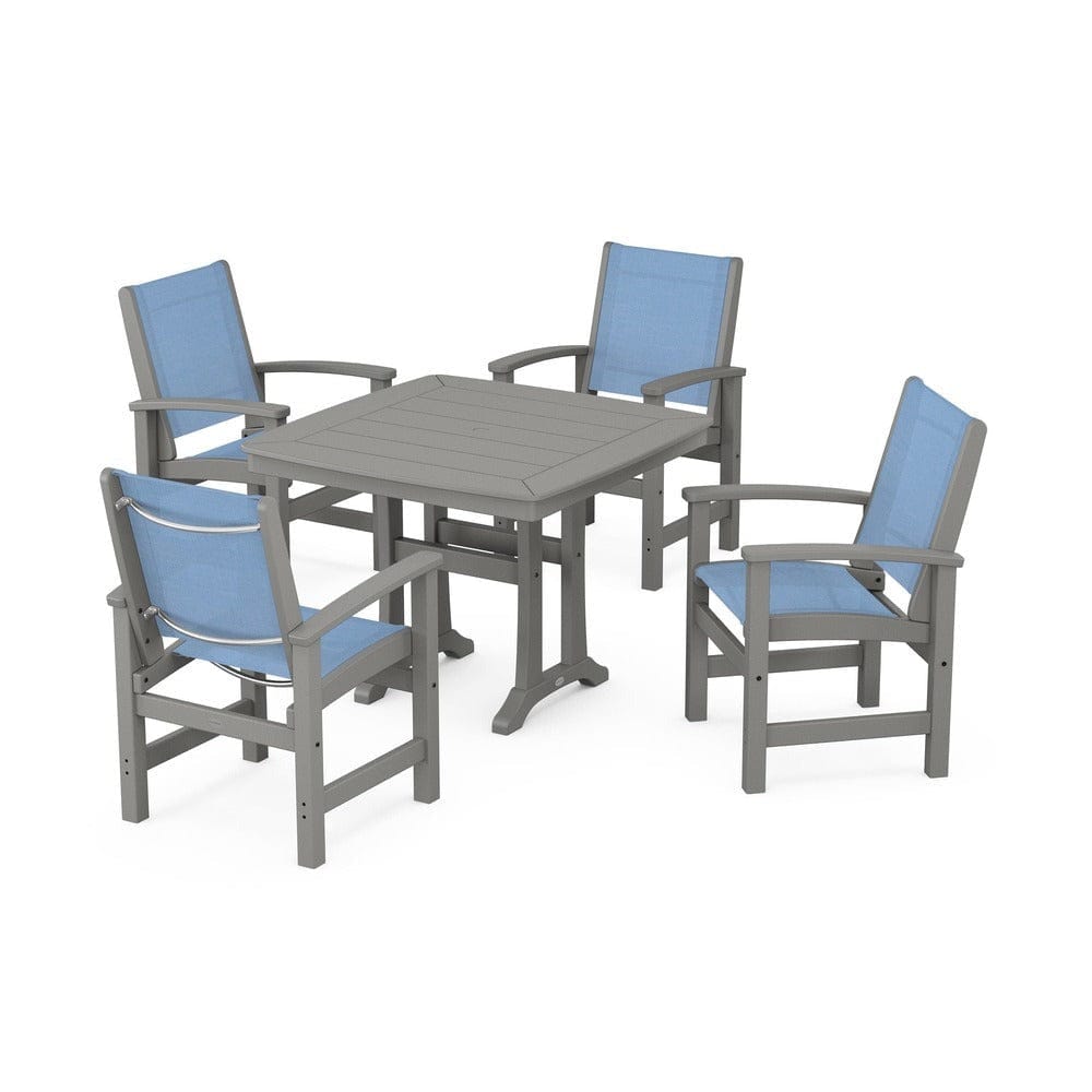 POLYWOOD® - Coastal 5-Piece Dining Set with Trestle Legs - PWS966