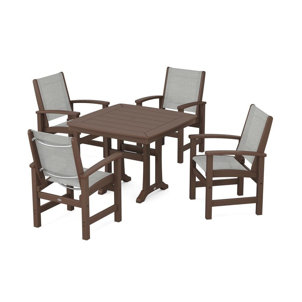 POLYWOOD® - Coastal 5-Piece Dining Set with Trestle Legs - PWS966