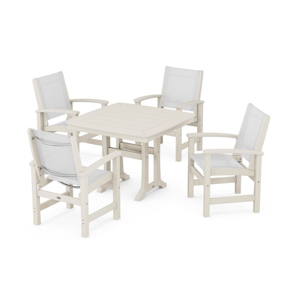 POLYWOOD® - Coastal 5-Piece Dining Set with Trestle Legs - PWS966