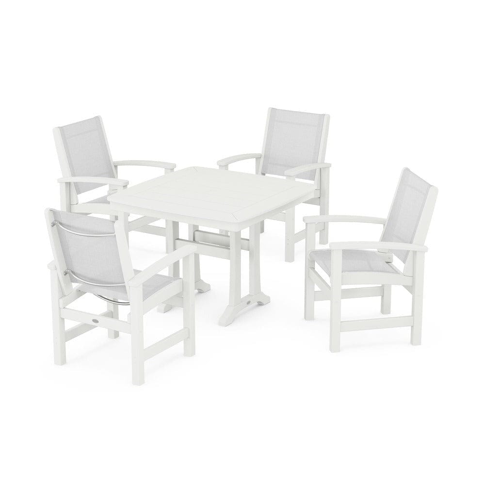 POLYWOOD® - Coastal 5-Piece Dining Set with Trestle Legs - PWS966