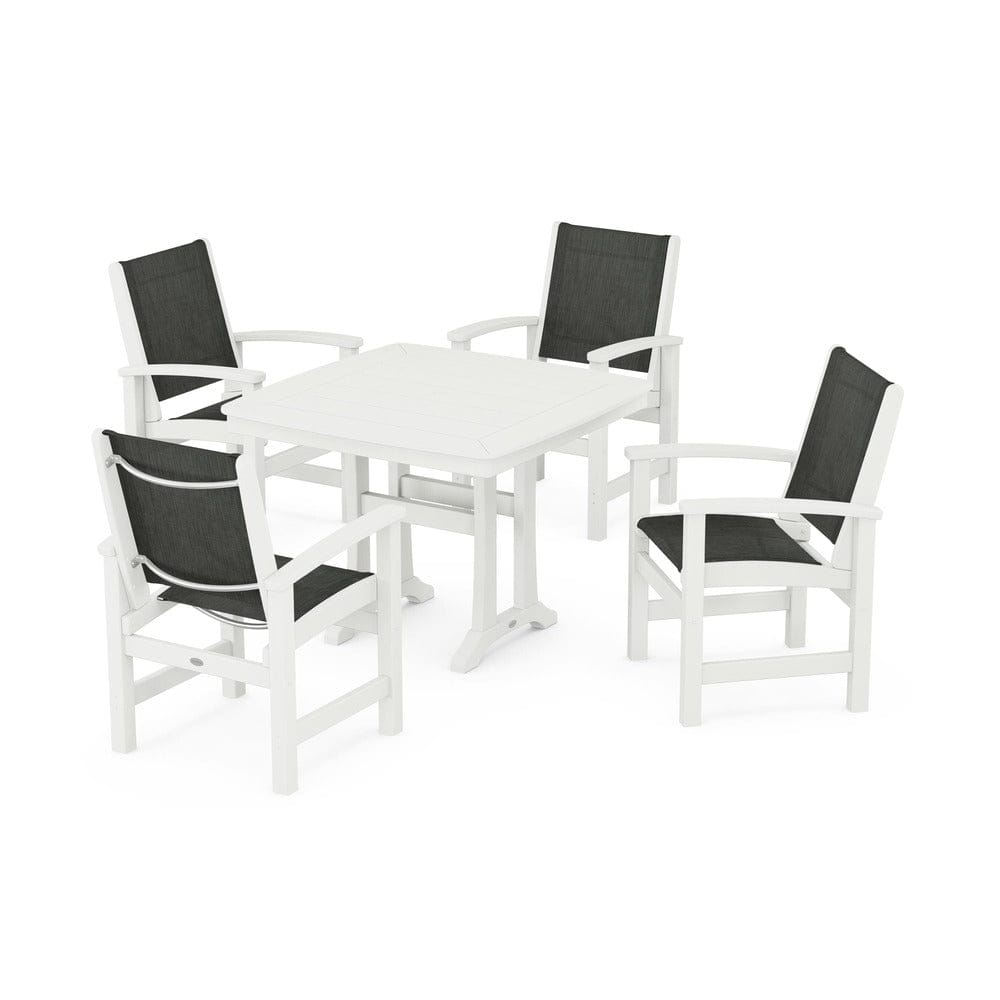 POLYWOOD® - Coastal 5-Piece Dining Set with Trestle Legs - PWS966