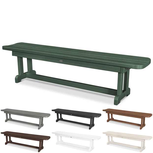 POLYWOOD® Park 72&quot; Harvester Backless Bench - PBB72