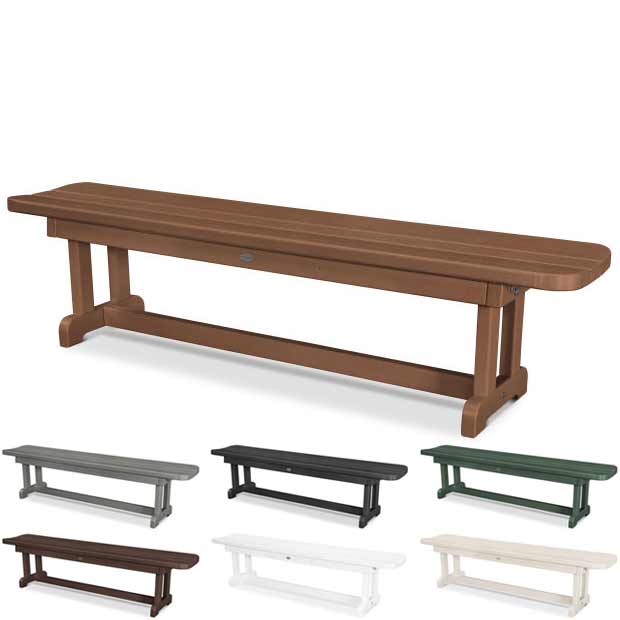 POLYWOOD® Park 72&quot; Harvester Backless Bench - PBB72