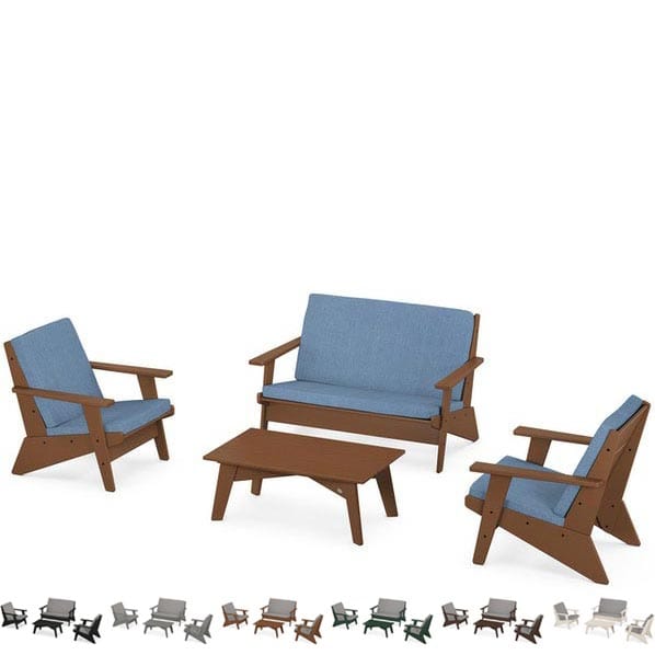 POLYWOOD® - Riviera Modern Lounge 4-Piece Set - PWS390-2 Deep Seating POLYWOOD®