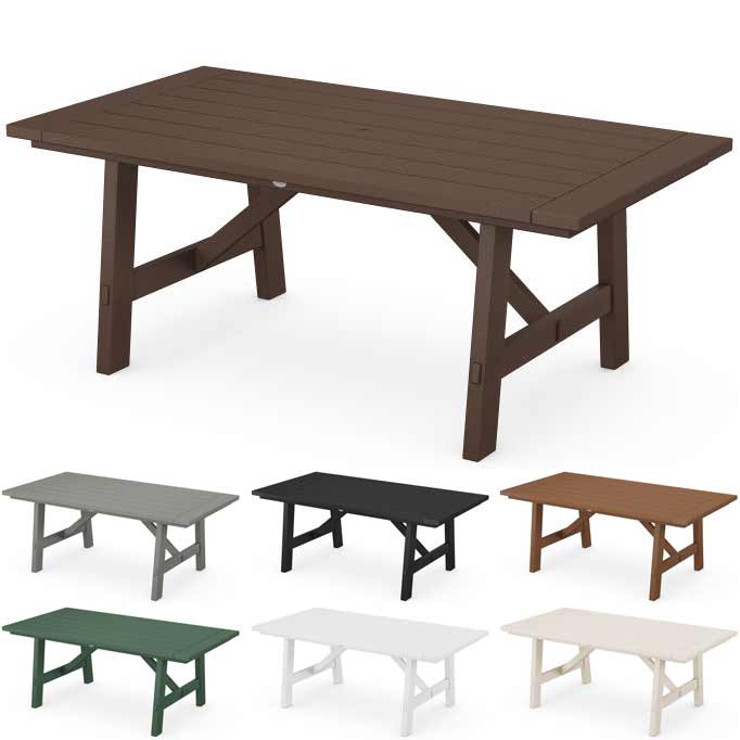 POLYWOOD® Rustic Farmhouse 39&quot; x 75&quot; Dining Table - PL83-T3L2