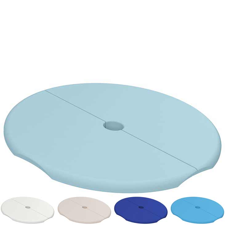 Ledge Lounger - Signature Side Table Lid With Umbrella Hole - In Pool Furniture Pool Furniture Ledge Lounger
