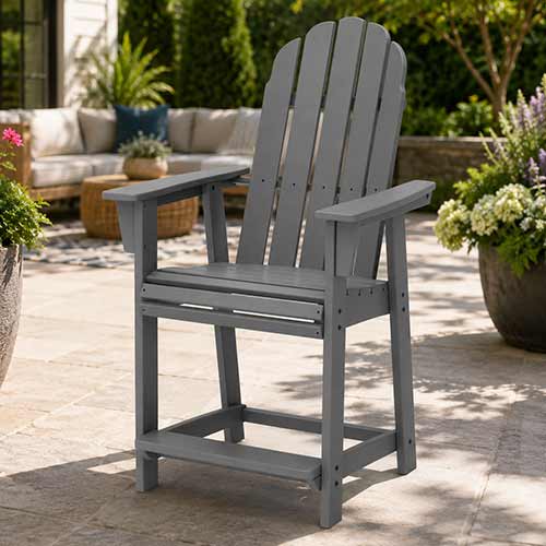 POLYWOOD® Vineyard Curveback Adirondack Counter Chair - ADD601
