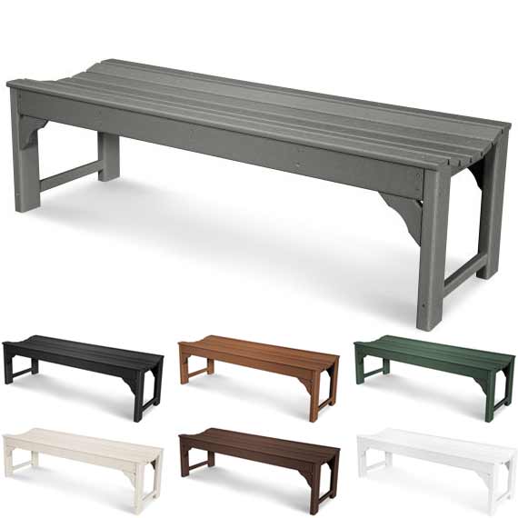 POLYWOOD® Traditional Garden 60&quot; Backless Bench - BAB160