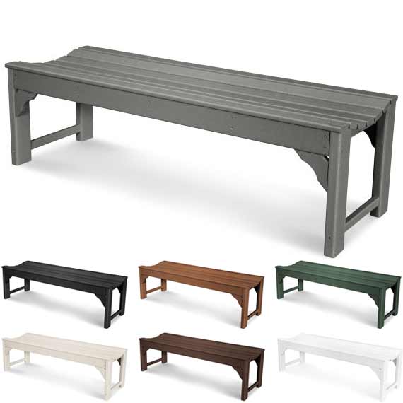 POLYWOOD® Traditional Garden 60" Backless Bench - BAB160 Benches POLYWOOD®