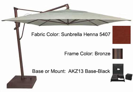 Treasure Garden Cantilever Umbrella - 10'x13' AKZ PLUS Umbrellas Treasure Garden