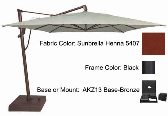 Treasure Garden Cantilever Umbrella - 10'x13' AKZ PLUS Umbrellas Treasure Garden