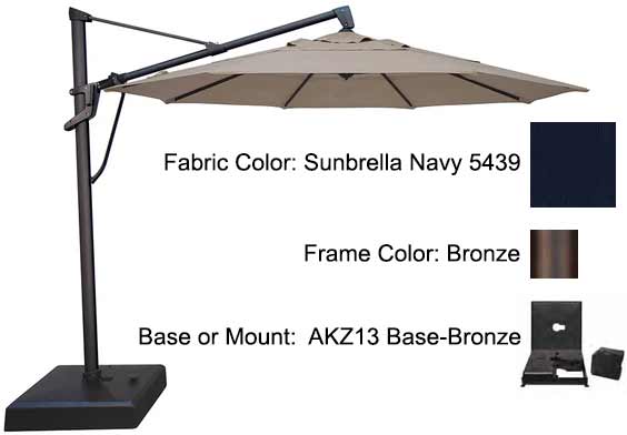 Treasure Garden Cantilever Umbrella - 11’ AKZ PLUS Umbrellas Treasure Garden