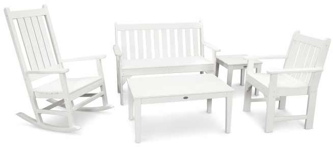 POLYWOOD® Vineyard 5-Piece Bench &amp; Rocking Chair Set - PWS357-1