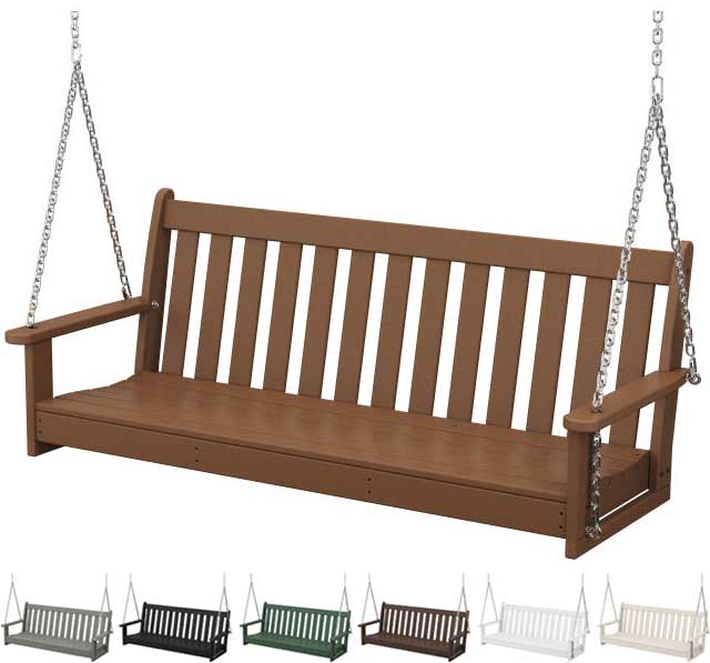 POLYWOOD® Vineyard 60" Porch Swing - GNS60 Porch Swing POLYWOOD®