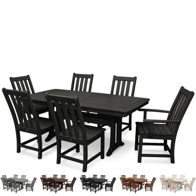 POLYWOOD® Dining Set - Vineyard 7-Piece with Trestle Legs - PWS343-1 Dining Set POLYWOOD®