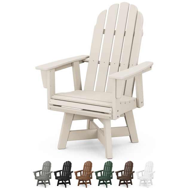 POLYWOOD® Vineyard Curveback Adirondack Swivel Dining Chair - ADDSV600