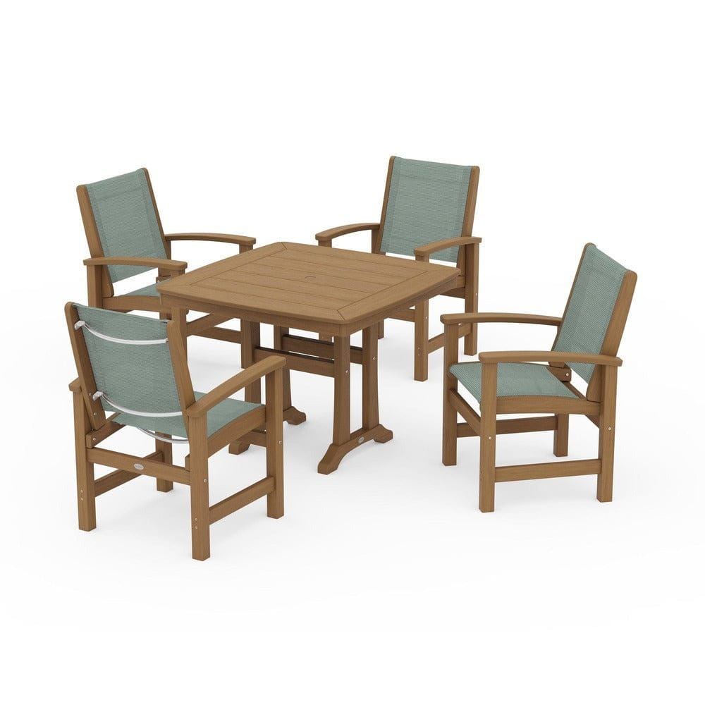 POLYWOOD® - Coastal 5-Piece Dining Set with Trestle Legs - PWS966