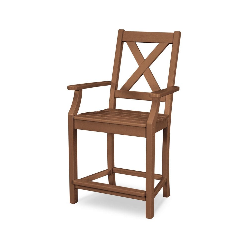 POLYWOOD® Braxton Counter Arm Chair - Teak TGD281TE