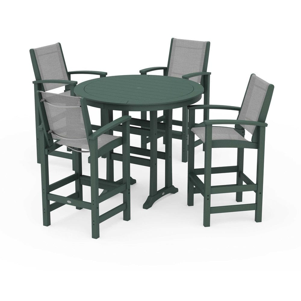 POLYWOOD® - Coastal 5-Piece Nautical Trestle Bar Set - PWS304