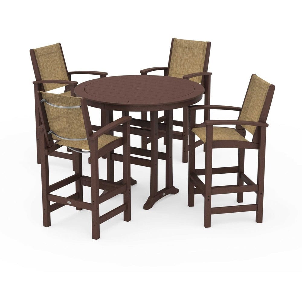 POLYWOOD® - Coastal 5-Piece Nautical Trestle Bar Set - PWS304