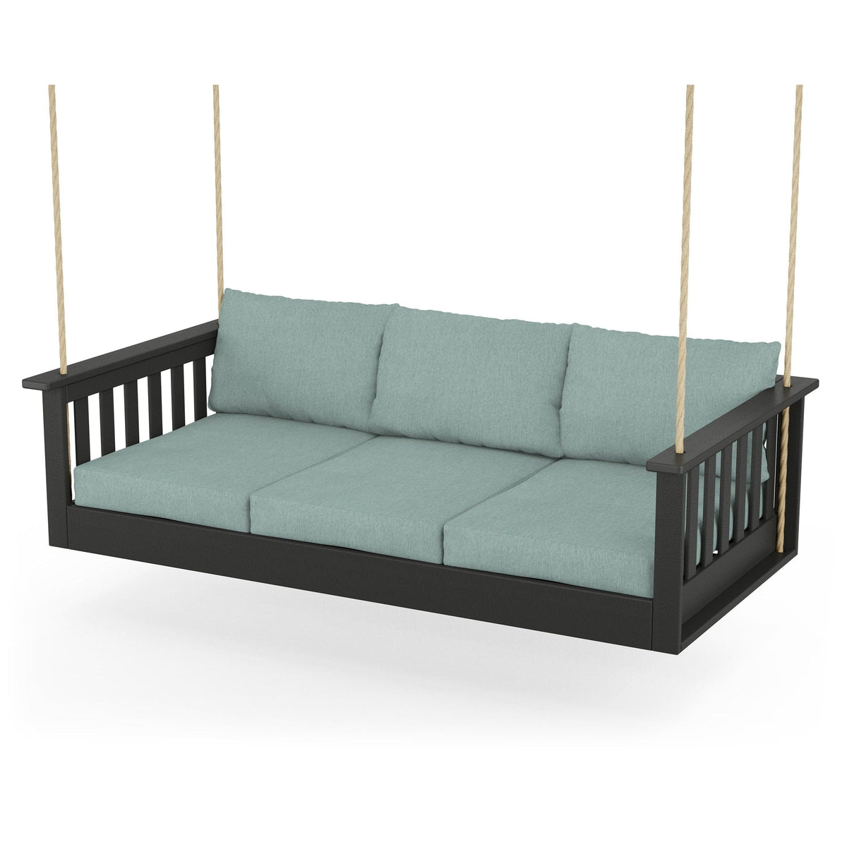 Vineyard Daybed Swing - Black / Glacier Spa