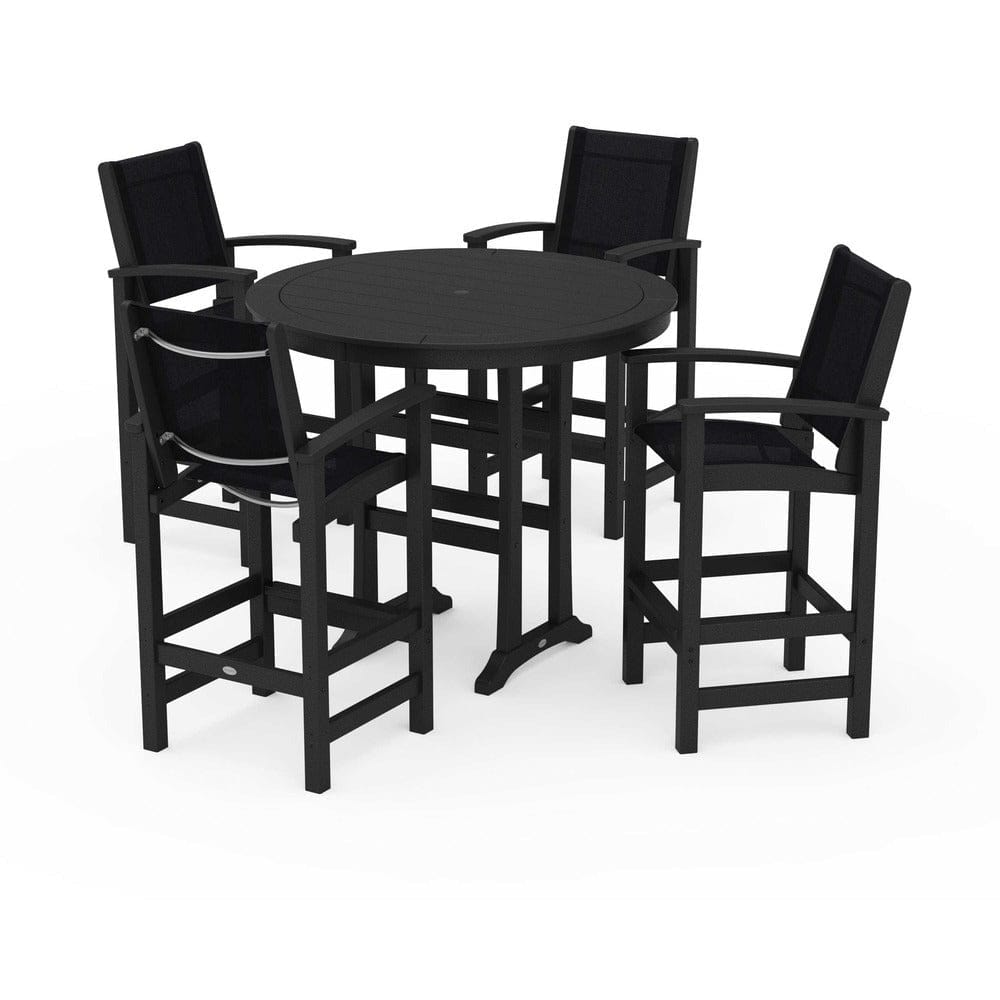 POLYWOOD® - Coastal 5-Piece Nautical Trestle Bar Set - PWS304 Outdoor Furniture POLYWOOD®