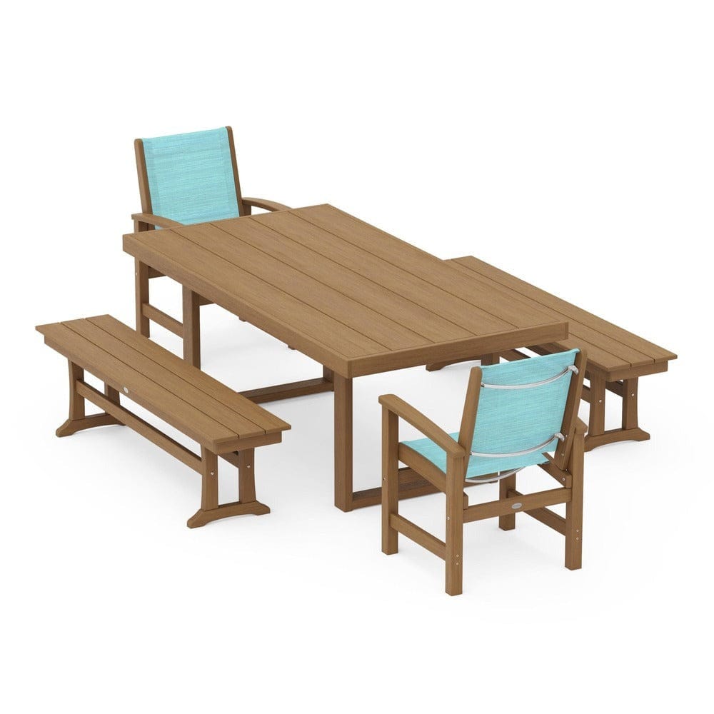 POLYWOOD® - Coastal 5-Piece Dining Set with Trestle Legs - PWS870
