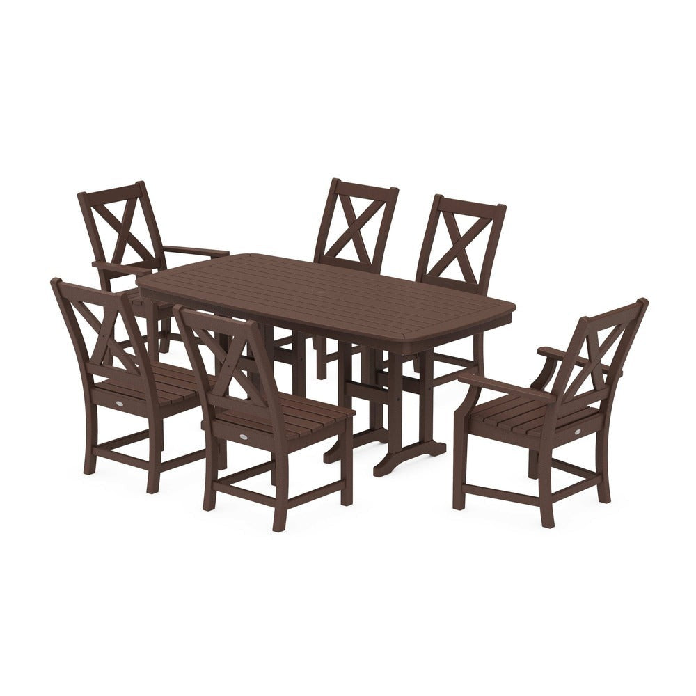 POLYWOOD® Braxton 7-Piece Dining Set - Mahogany PWS1258-1-MA