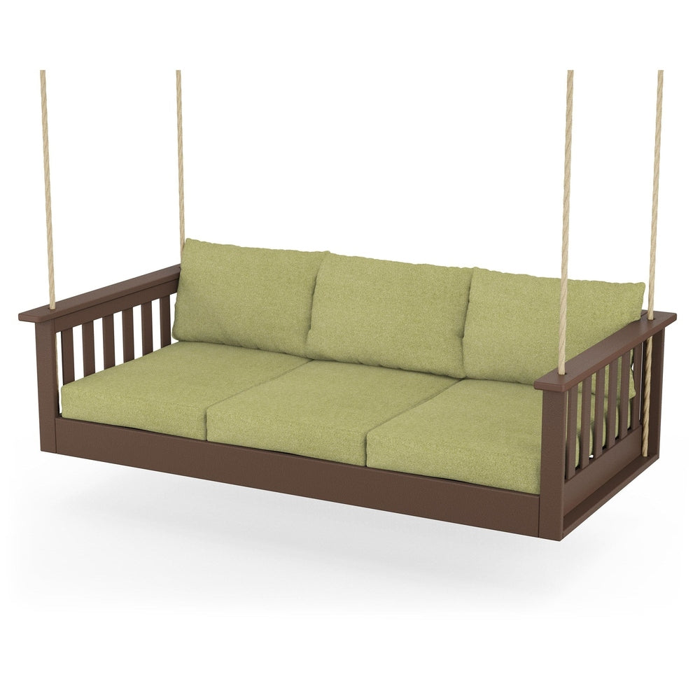 Vineyard Daybed Swing - Mahogany / Chartreuse Boucle