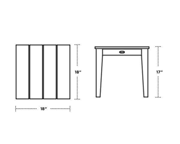 POLYWOOD® Newport 18" End Table - CT18 End Table POLYWOOD®