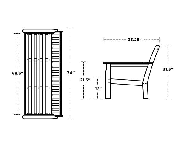 POLYWOOD® Vineyard Deep Seating Sofa - GN69