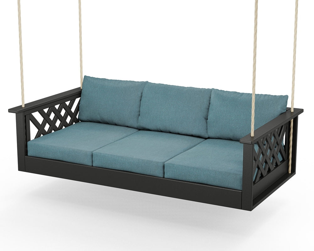 Wovendale Daybed Swing - Black / Ocean Teal