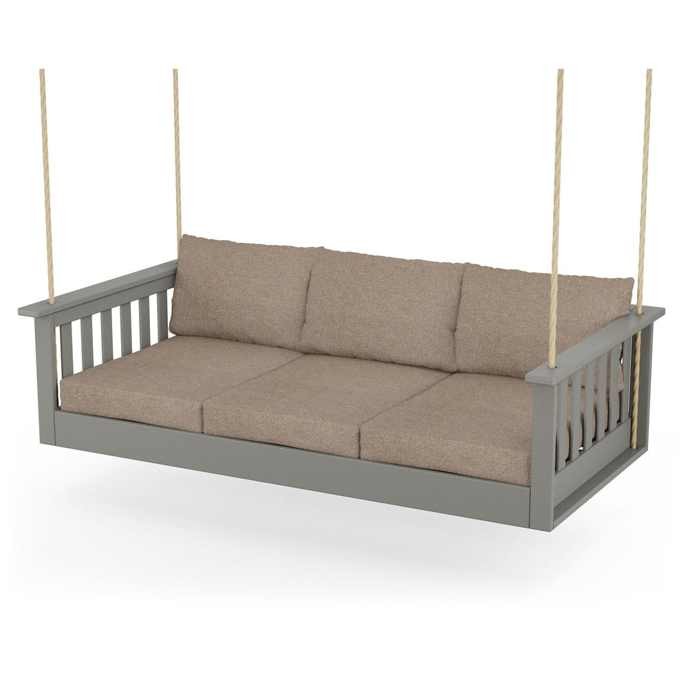 Vineyard Daybed Swing - Slate Grey / Spiced Burlap