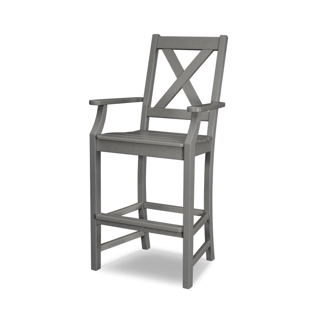 POLYWOOD® Braxton Bar Arm Chair - Slate Grey TGD282GY