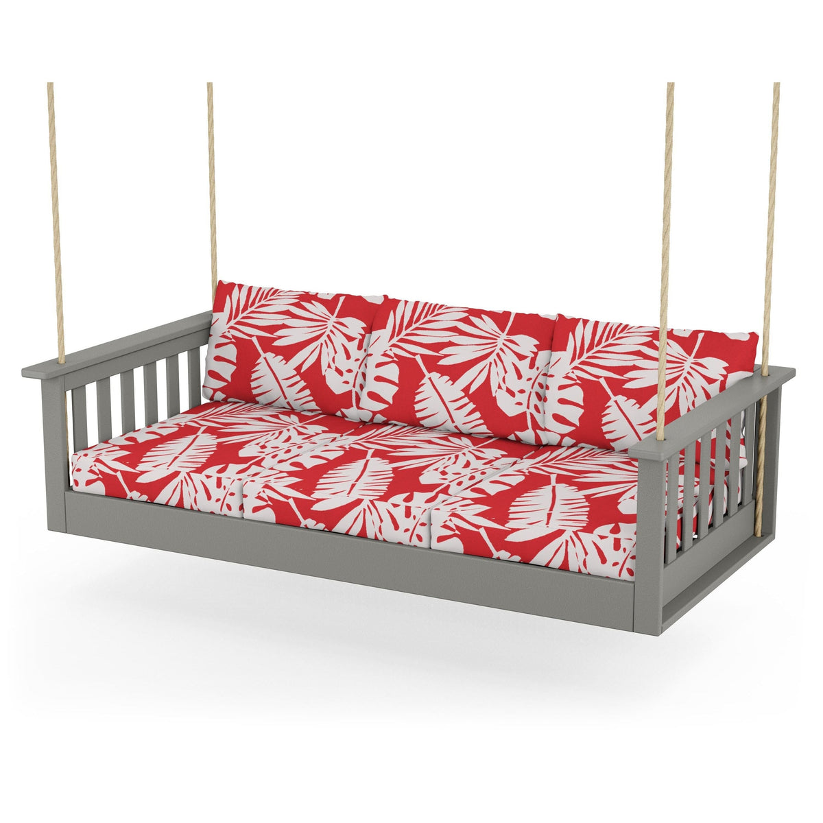 Vineyard Daybed Swing - Slate Grey / Leaf Crimson