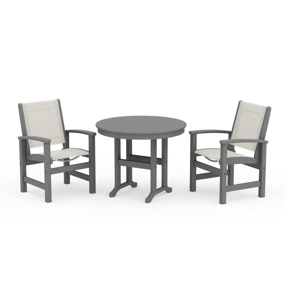 POLYWOOD® - Coastal 3-Piece Round Dining Set - PWS1327 Outdoor Furniture POLYWOOD®