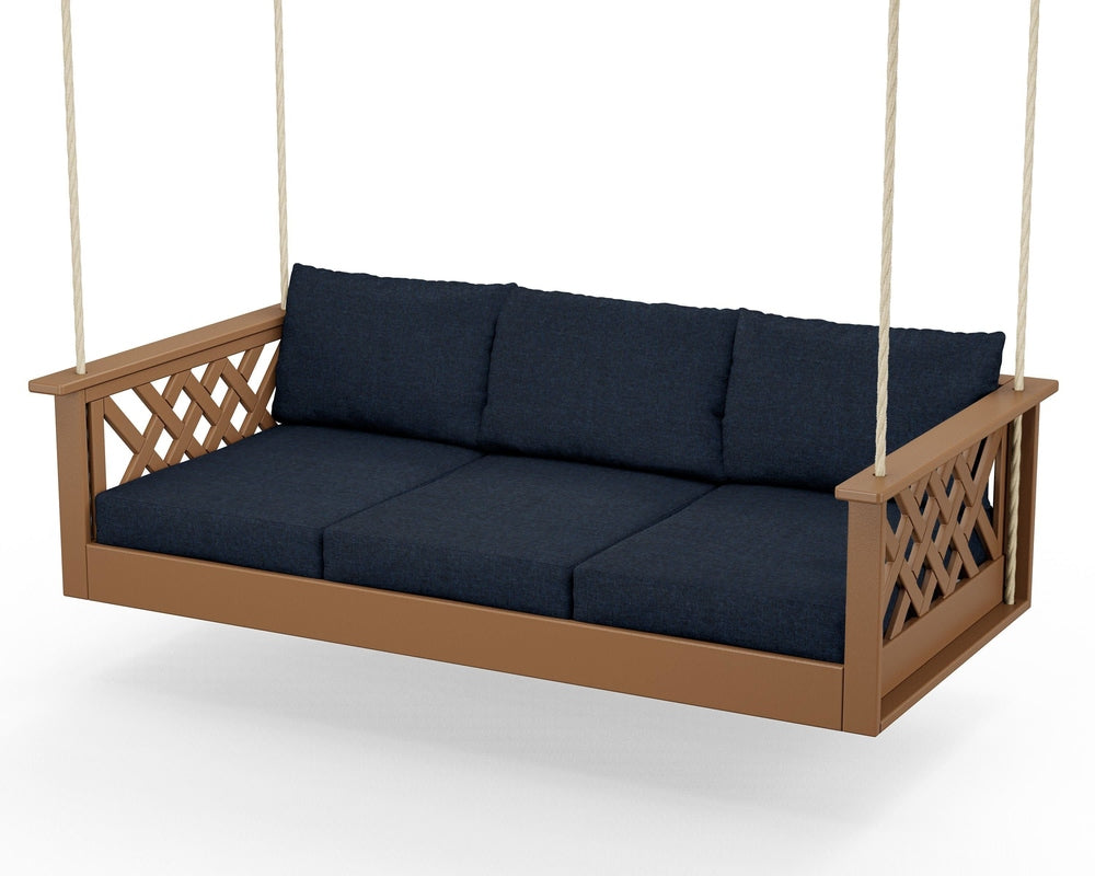 Wovendale Daybed Swing - Teak / Marine Indigo