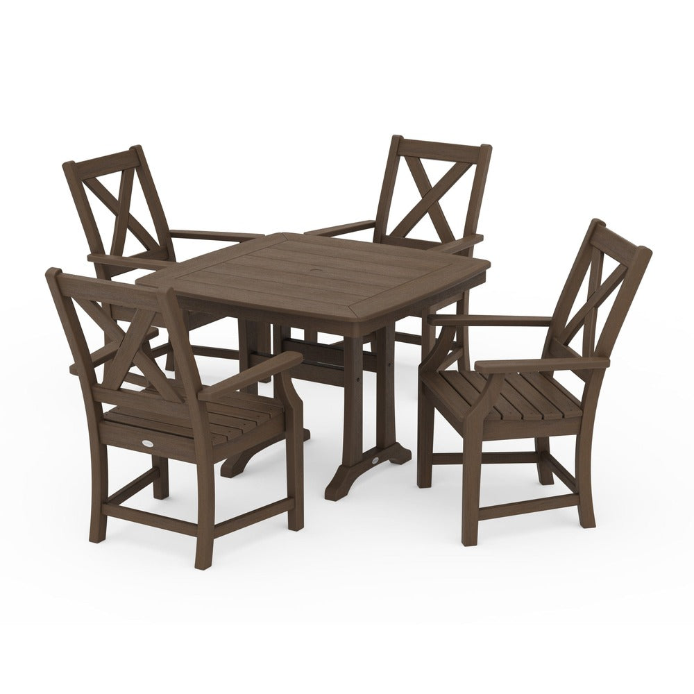 POLYWOOD® Braxton 5-Piece Dining Set with Trestle Legs - Kona PWS960-1-NKA