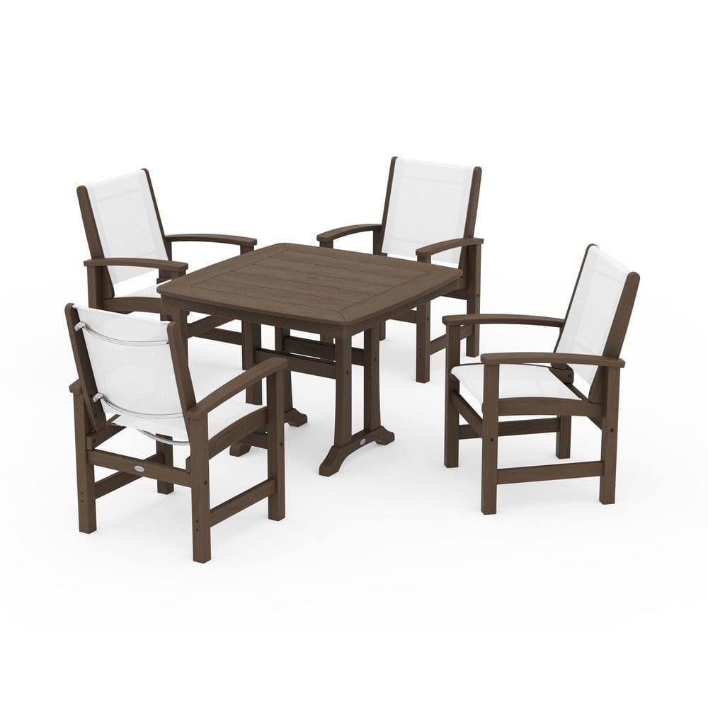 POLYWOOD® - Coastal 5-Piece Dining Set with Trestle Legs - PWS966