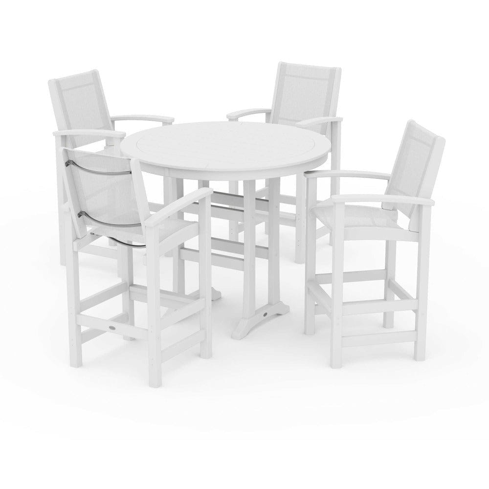 POLYWOOD® - Coastal 5-Piece Nautical Trestle Bar Set - PWS304