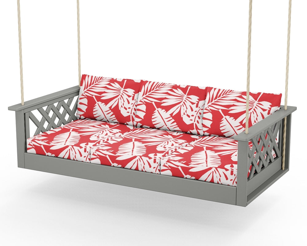 Wovendale Daybed Swing - Slate Grey / Leaf Crimson