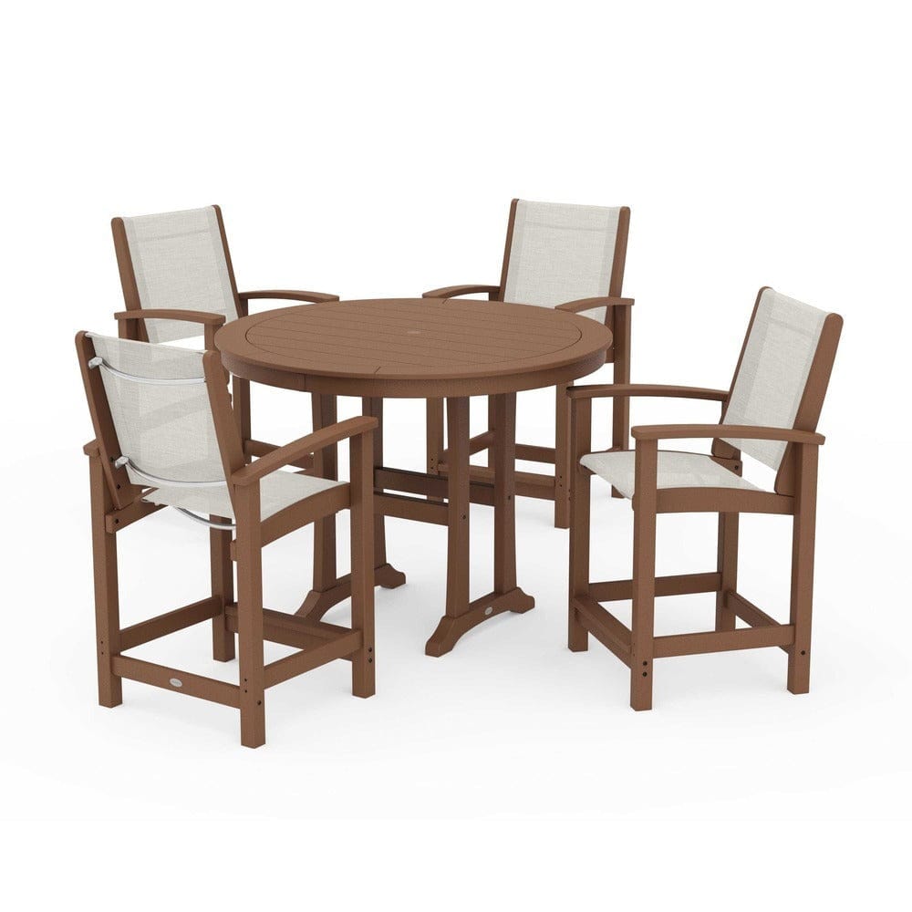 POLYWOOD® - Coastal 5-Piece Counter Set - PWS319 Outdoor Furniture POLYWOOD®