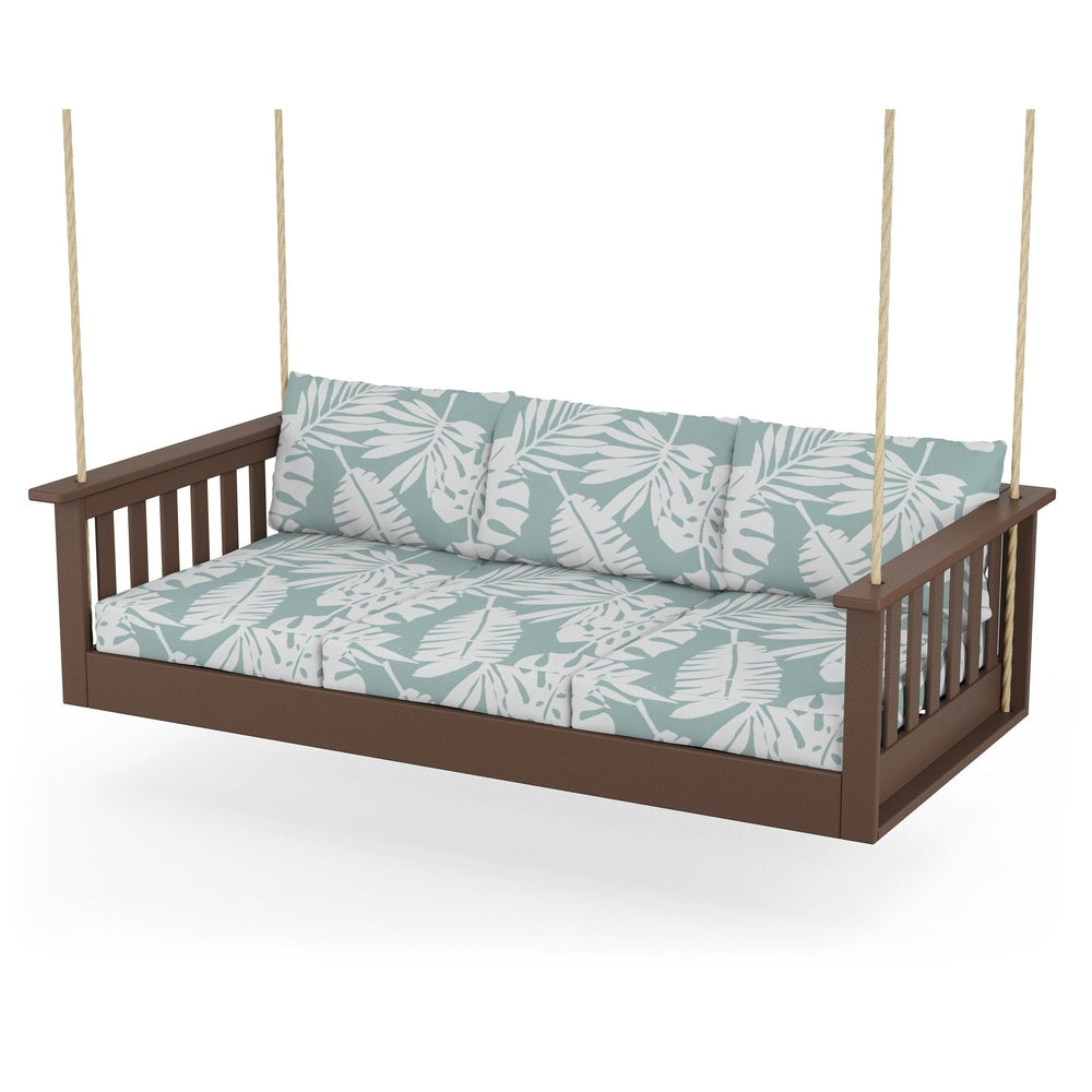 Vineyard Daybed Swing - Mahogany / Leaf Glacier Spa