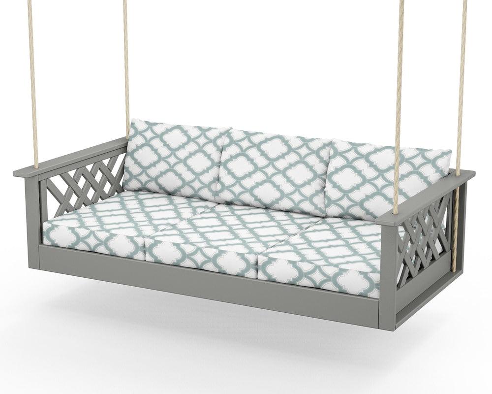 Wovendale Daybed Swing - Slate Grey / Trellis Glacier Spa