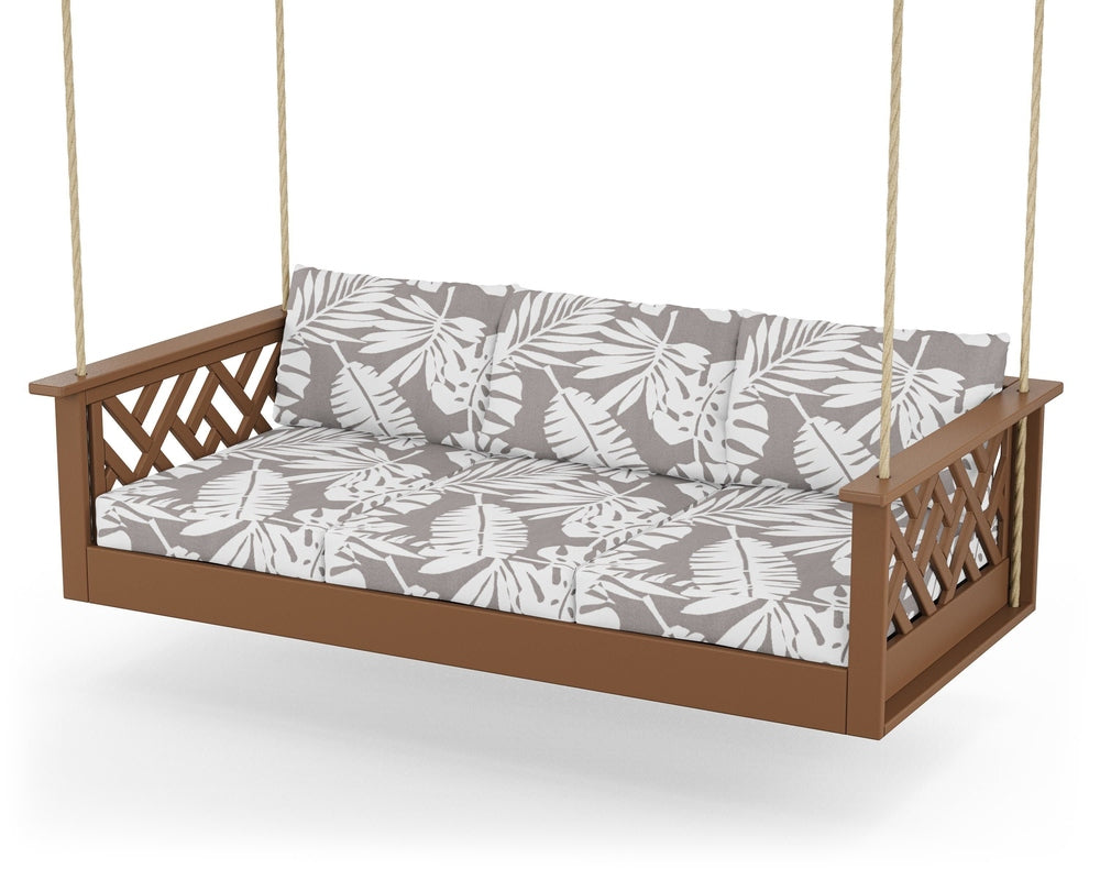 Chippendale Daybed Swing - Teak / Leaf Grey Mist