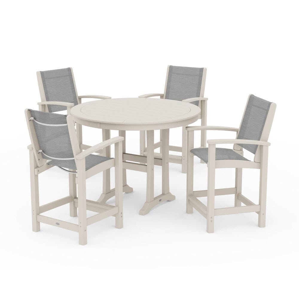 POLYWOOD® - Coastal 5-Piece Counter Set - PWS319 Outdoor Furniture POLYWOOD®