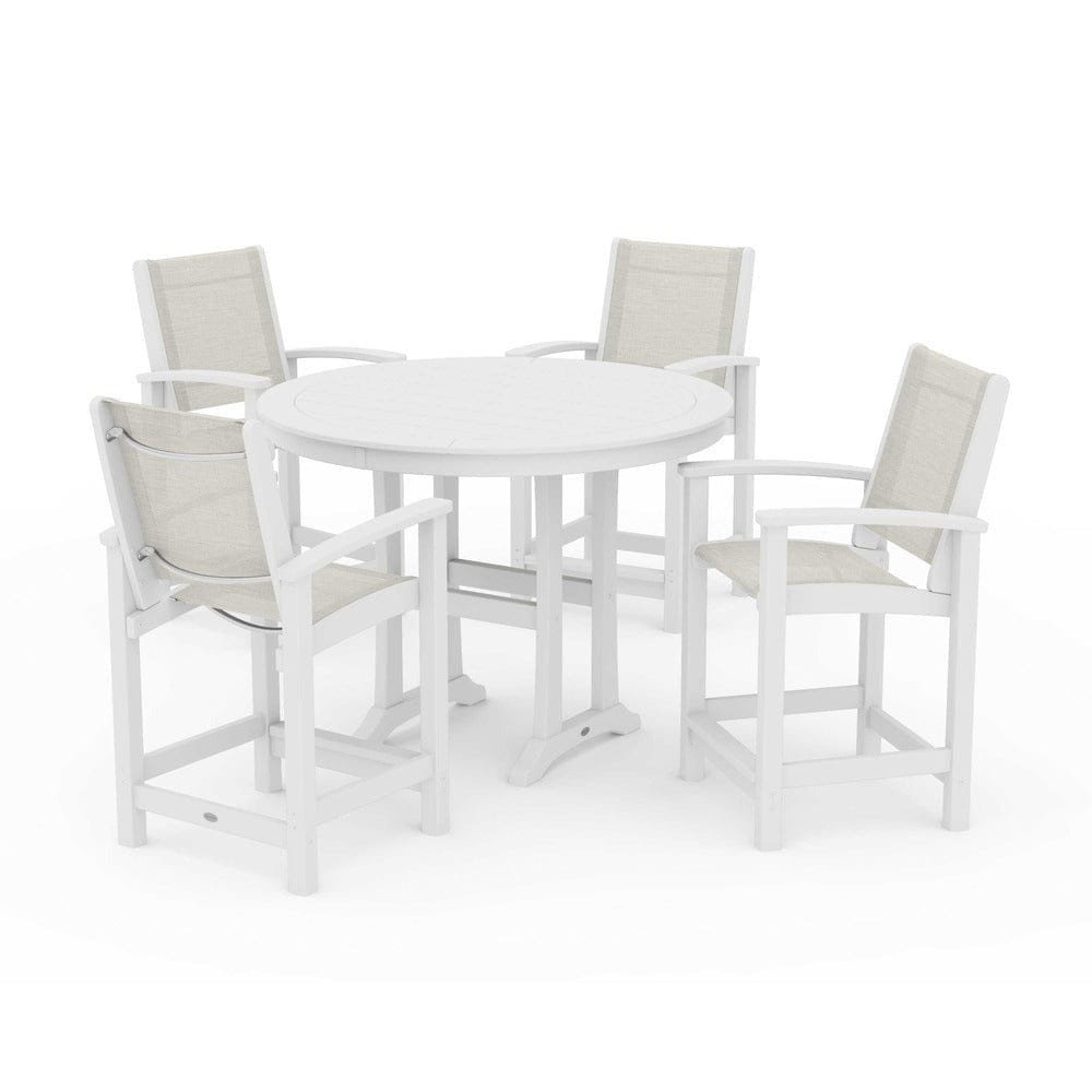 POLYWOOD® - Coastal 5-Piece Counter Set - PWS319 Outdoor Furniture POLYWOOD®
