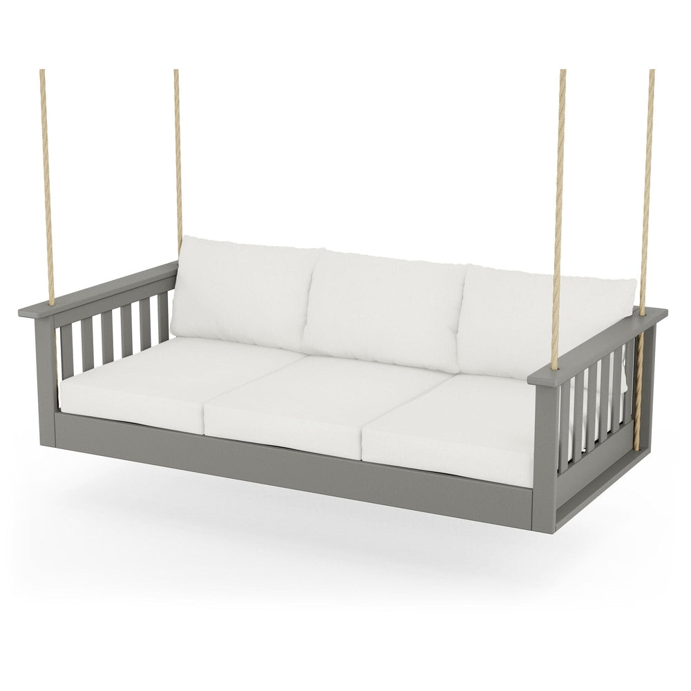 Vineyard Daybed Swing - Slate Grey / Natural Linen