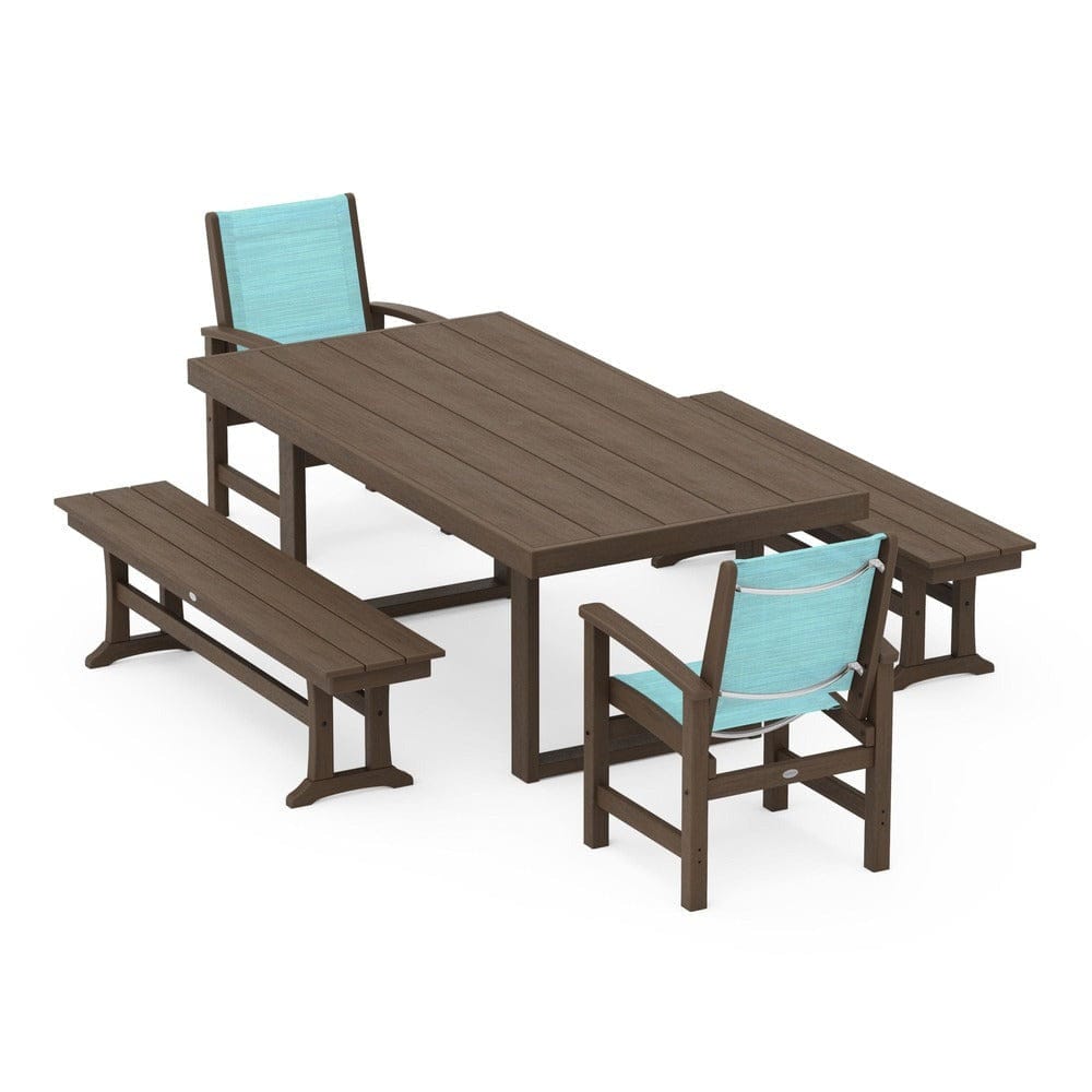POLYWOOD® - Coastal 5-Piece Dining Set with Trestle Legs - PWS870